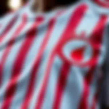 Close-up of the fabric quality of Galatasaray jersey
