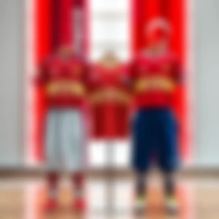 Age group compatible Galatasaray children's jerseys displayed