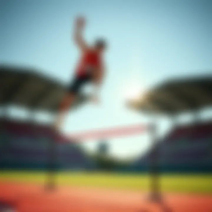 An athlete demonstrating precision in high jump technique