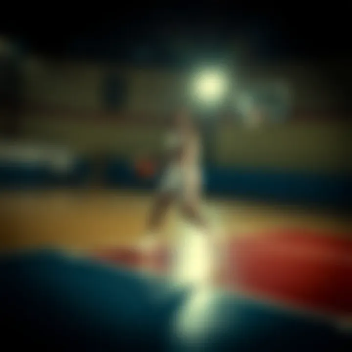 A dynamic shot of a Jordan basketball in action on the court