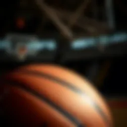 Close-up view of a Jordan basketball showcasing its unique design and texture