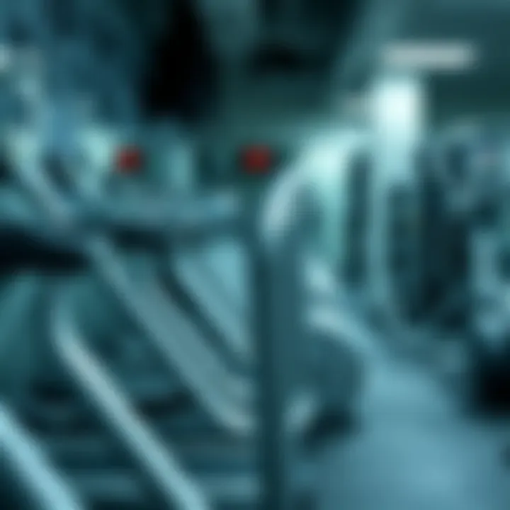 Well-Arranged Exercise Equipment An organized rack of exercise equipment ready for use.