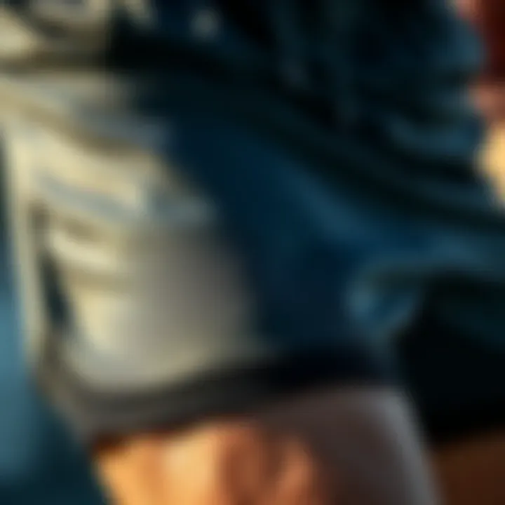 Close-up of breathable fabric used in tennis shorts