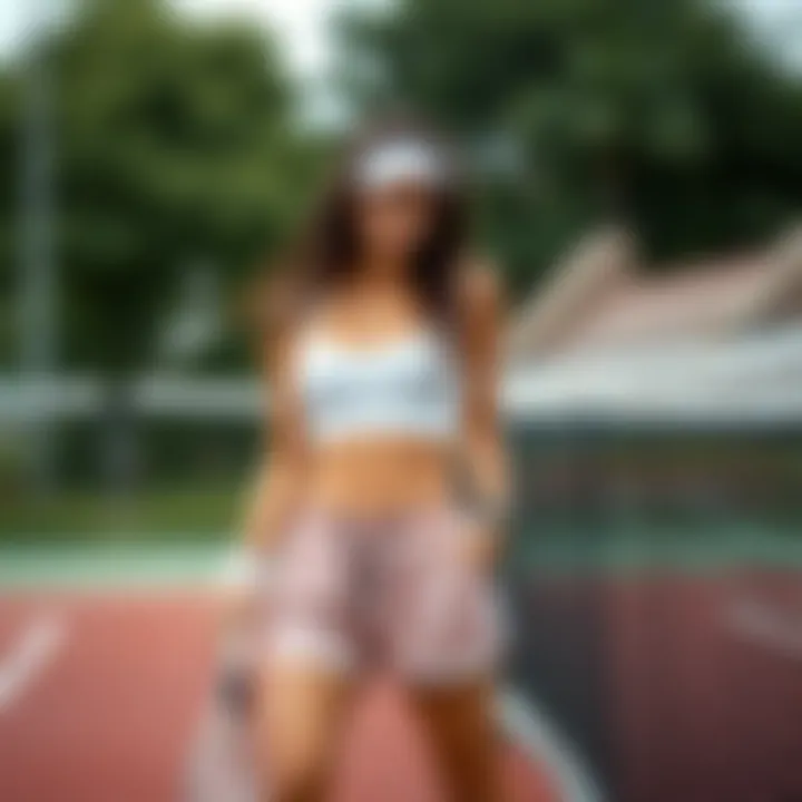 Stylish tennis shorts paired with a fashionable top