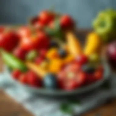 A colorful plate filled with fruits and vegetables known for their high carbohydrate content