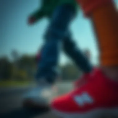 Kids Engaging in Active Play Kids engaging in active play while wearing sports shoes.