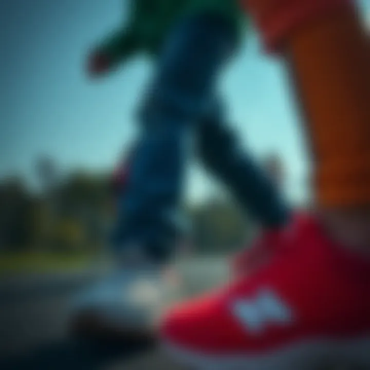 Kids Engaging in Active Play Kids engaging in active play while wearing sports shoes.