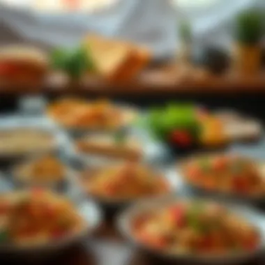 Variety of quinoa dishes on a table