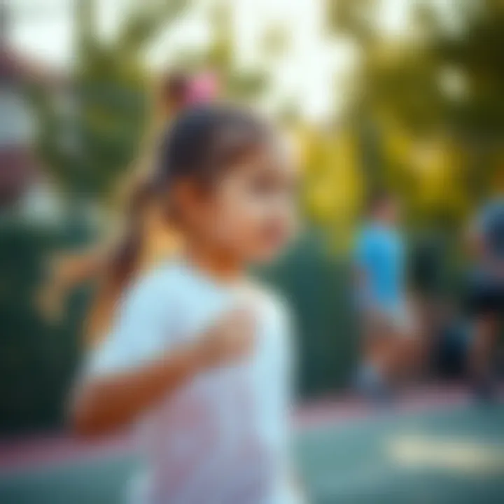 Healthy activity of a girl participating in sports