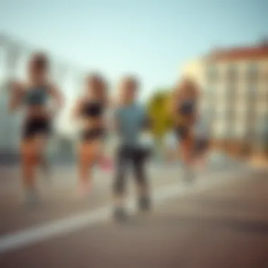 Young girls wearing Nike shoes while engaged in various sports activities