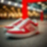 A stylish pair of Lacoste sports shoes showcasing modern design.