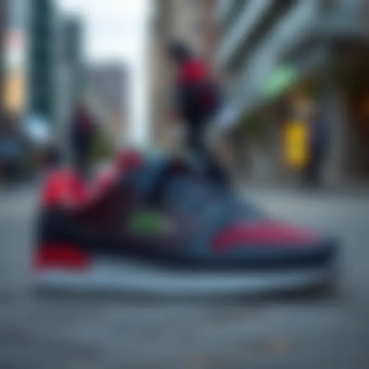 Lacoste Sports Shoes in Urban Fashion Lacoste sports shoes in a fashionable urban setting.