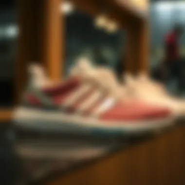 Latest Adidas footwear displayed prominently