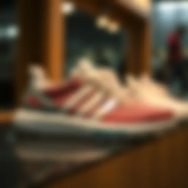 Latest Adidas footwear displayed prominently