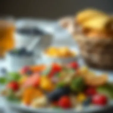 A colorful plate of nutritious foods rich in happiness-enhancing nutrients