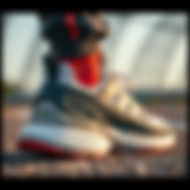 Close-up of innovative shoe design highlighting modern features