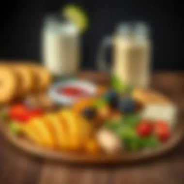 A balanced plate of foods containing creatine