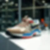 Trendy sports shoes on display