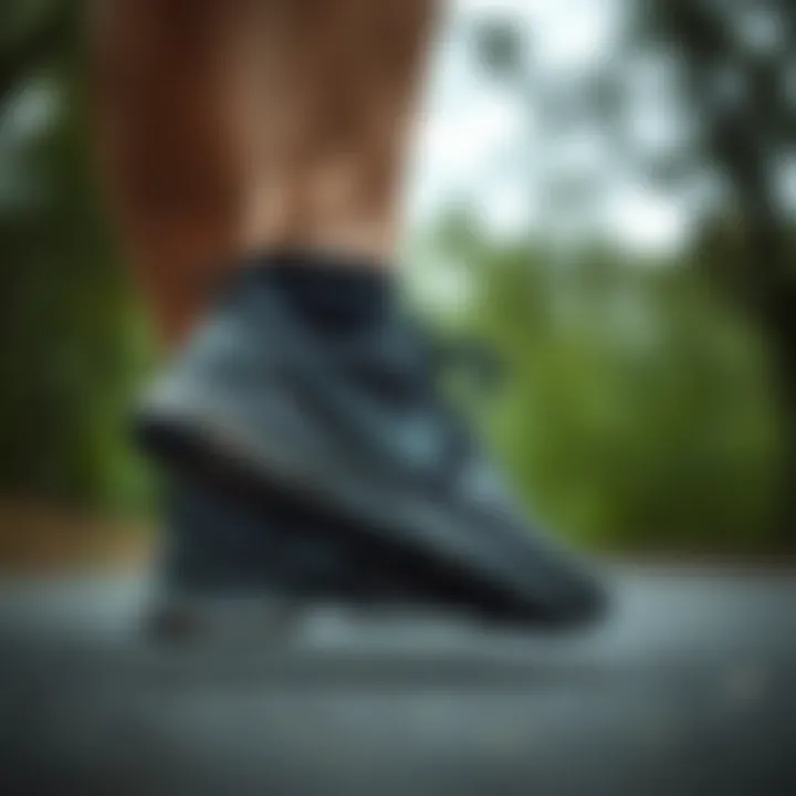 Performance-oriented features of Nike black sneakers in action