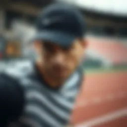 Stylish Nike cap in action during sports