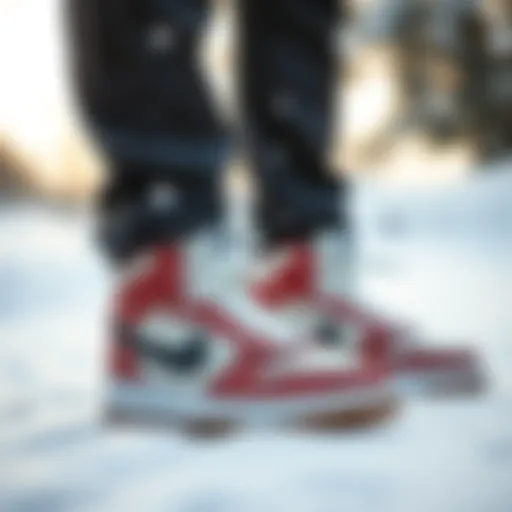 Stylish Nike Court Borough Mid Winter in a snowy environment