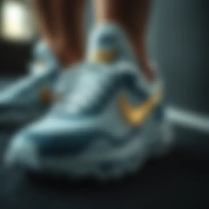 Close-up of Nike shoe features and details