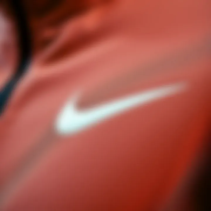 Close-up of Nike fabric quality and texture