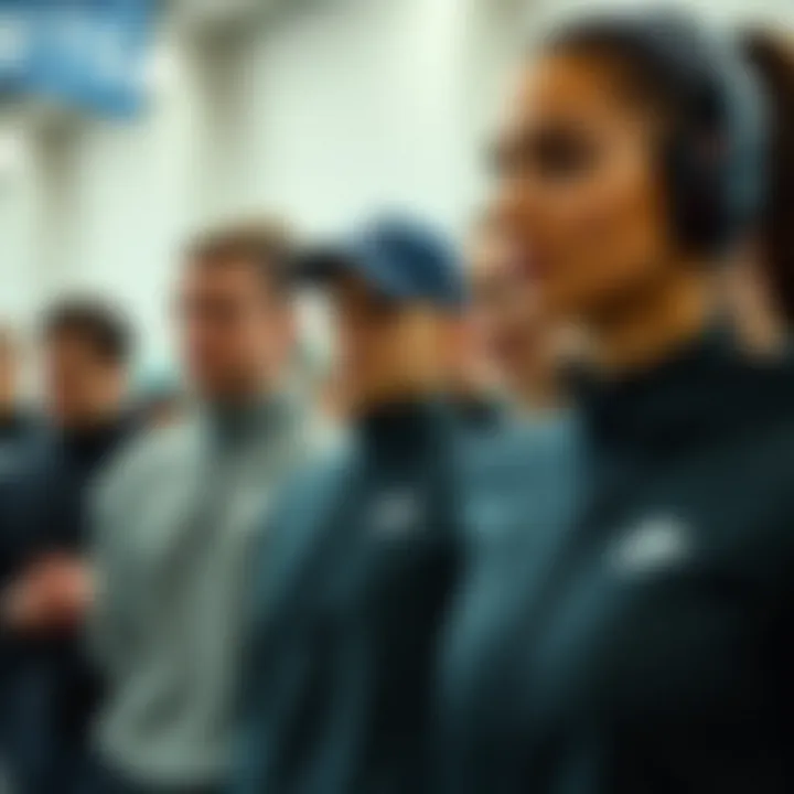 United in Style: Fitness Enthusiasts in Nike Zippered Clothing Group of fitness enthusiasts wearing zippered Nike clothing