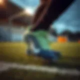 Dynamic action shot of Nike turf shoes in use