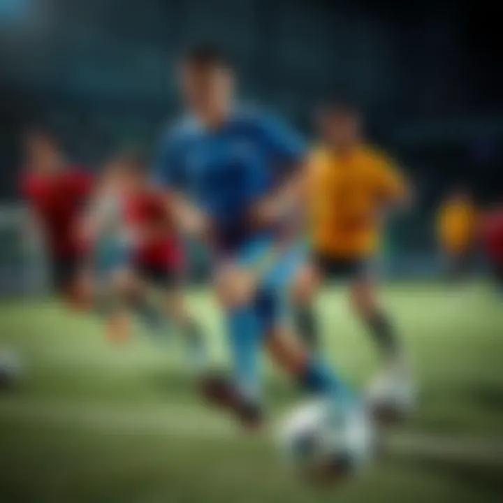 Group of players wearing Nike Mercurial Halı Saha Bilekli during a match