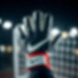 Close-up view of the Nike Phantom Elite goalkeeper glove showcasing its sleek design and branding.