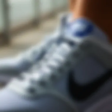 Close-up of Nike shoe detailing and comfort features