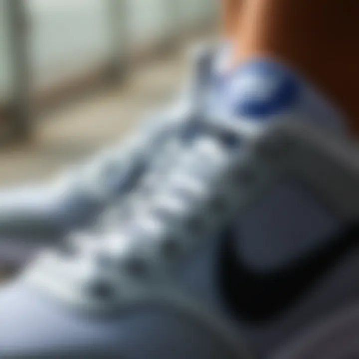 Close-up of Nike shoe detailing and comfort features