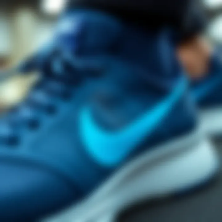 Close-up of Nike shoe technology features