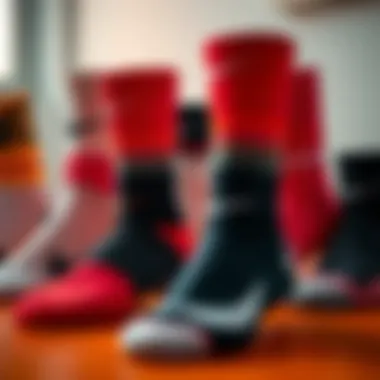 A selection of Nike socks arranged artistically.