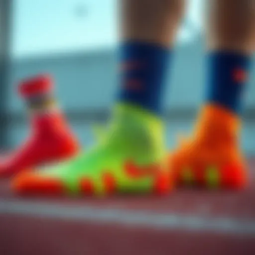 Stylish Nike socks showcasing vibrant colors.