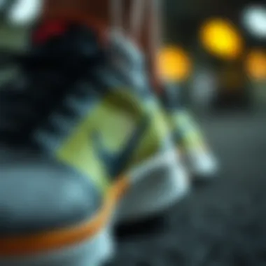 A close-up of high-performance running shoes designed for optimal comfort.