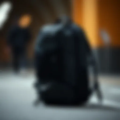 A close-up view of Nike Utility Speed backpack design showcasing its unique features