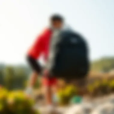 Nike Utility Speed backpack in an outdoor setting emphasizing its versatility for various activities