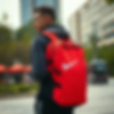 Nike Utility Speed backpack worn stylishly in an urban environment