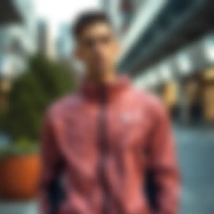 Urban Chic: Nike Zippered Jacket Stylish zippered jacket in an urban setting