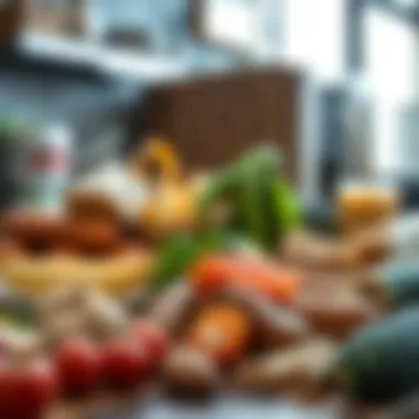 Variety of protein-rich foods arranged on a table