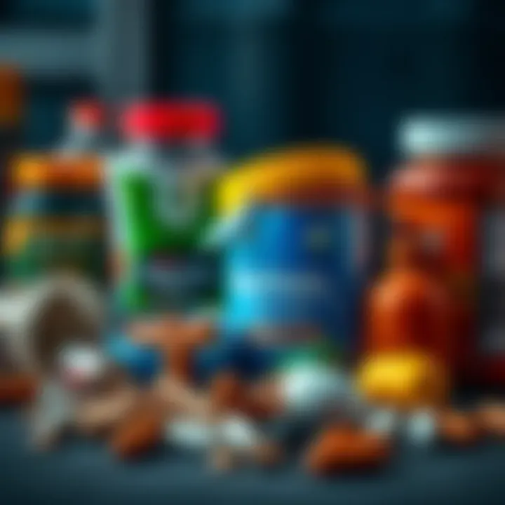 Selection of supplements beneficial for muscle development