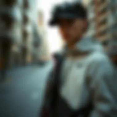 Fashionable sportswear in an urban setting