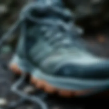 Materials and Textures of Outdoor Shoes Close-up of outdoor shoe materials and textures