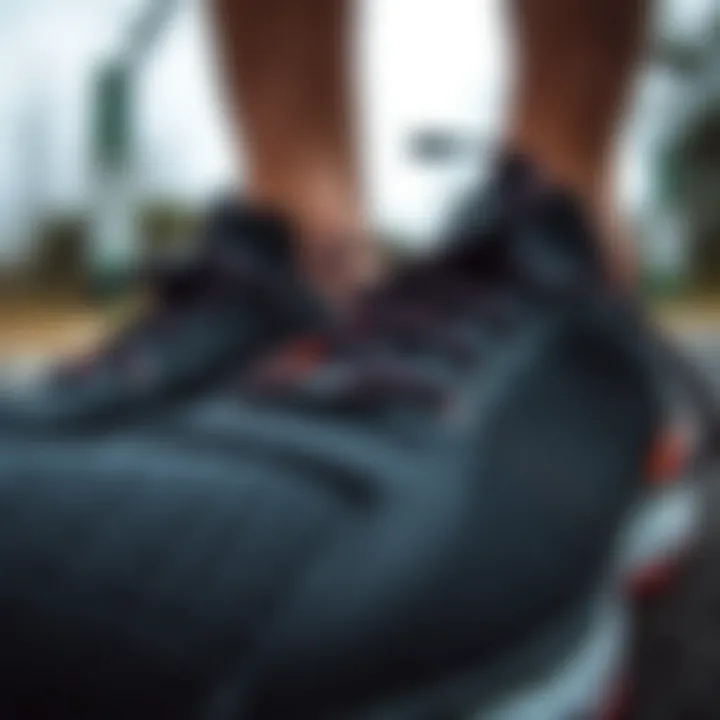 Close-up of breathable shoe material