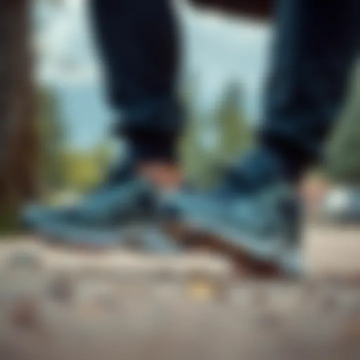 User testing shoes in outdoor environment