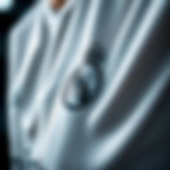 Close-up of Real Madrid jersey fabric showcasing advanced moisture-wicking technology