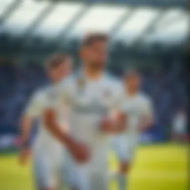 Real Madrid players in action wearing the new 2022 jerseys during a match