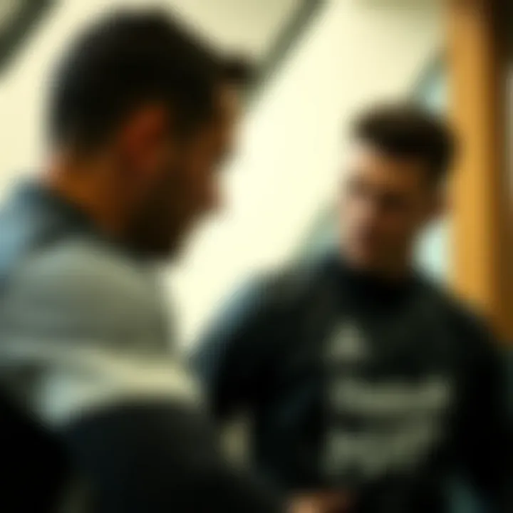 Comfortable athlete in Reebok leather gear during training